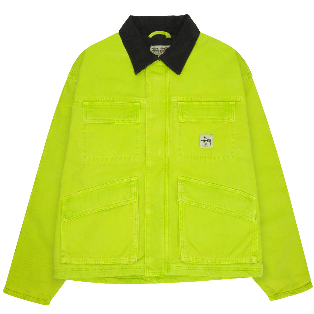 STÜSSY WASHED CANVAS SHOP JACKET // LIME