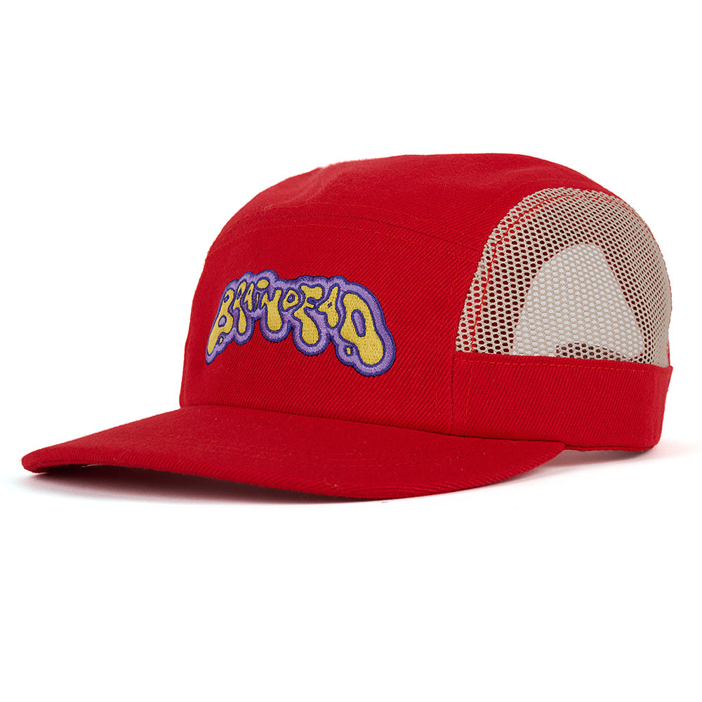 brain dead h01003778rd mesh panel camp hat red