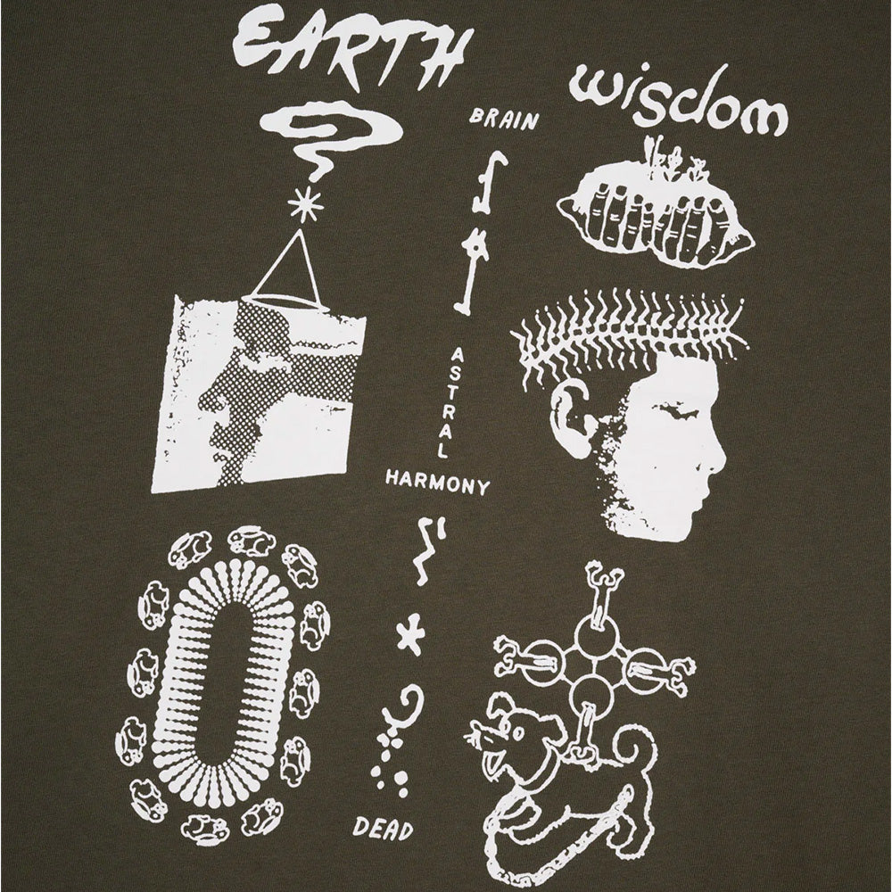 brain dead w24t01004087 earth wisdom long sleeve shirt dark green