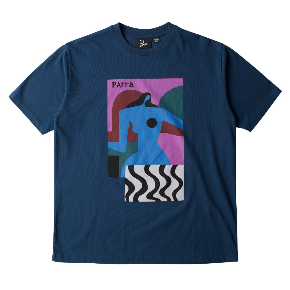 by parra 51420 distortion table t shirt navy blue