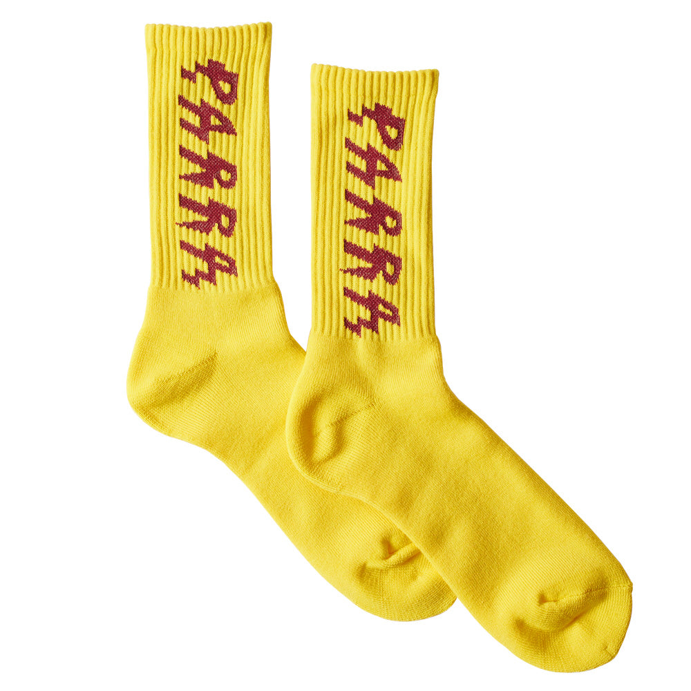 by parra 52181 shocker logo crew socks yellow