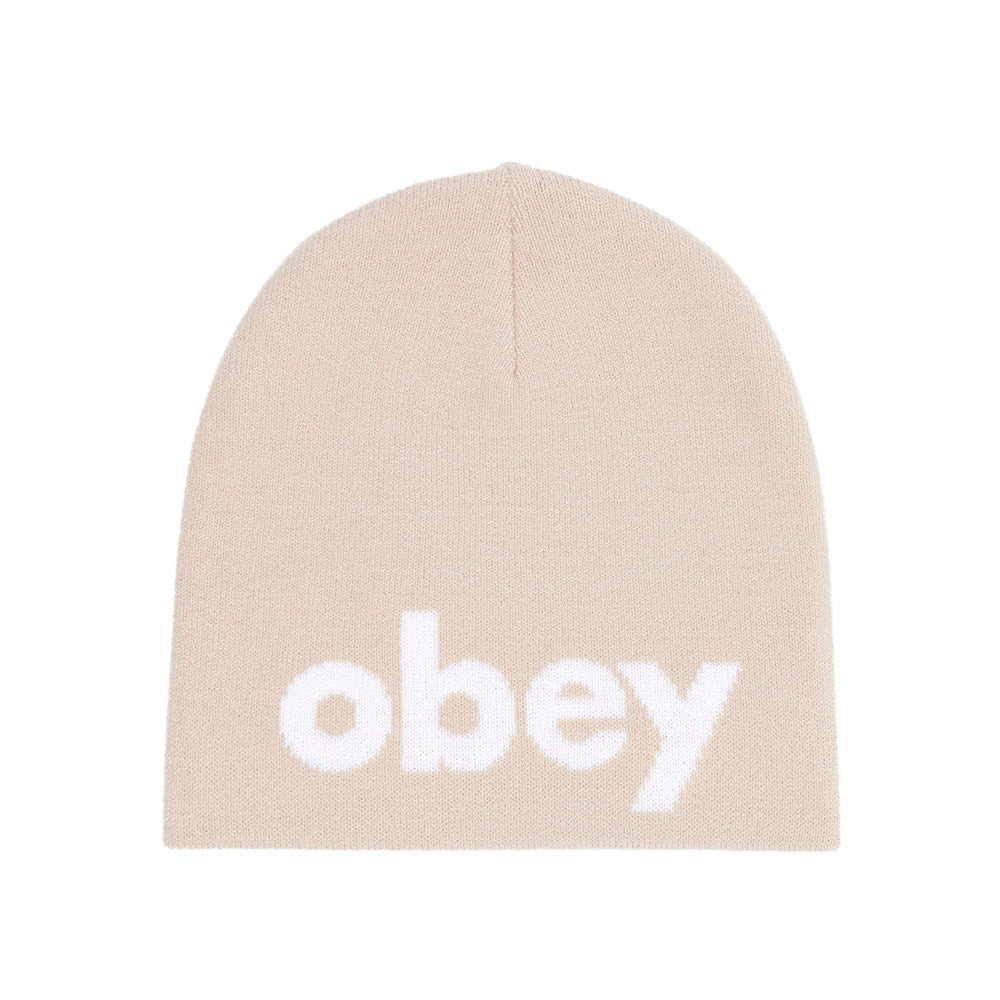 obey 100030191 lowercase beanie sig silver grey