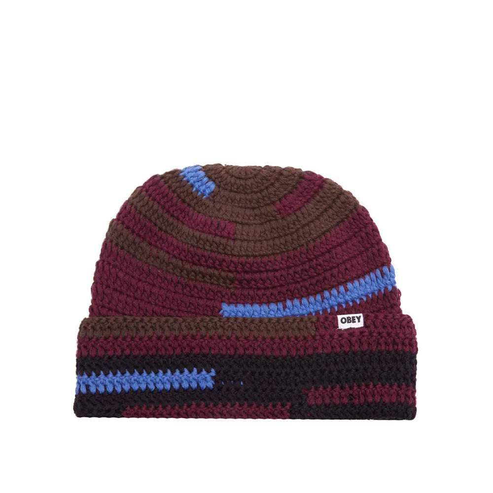 obey 100030227 fairmount crochet beanie pot potent purple multi