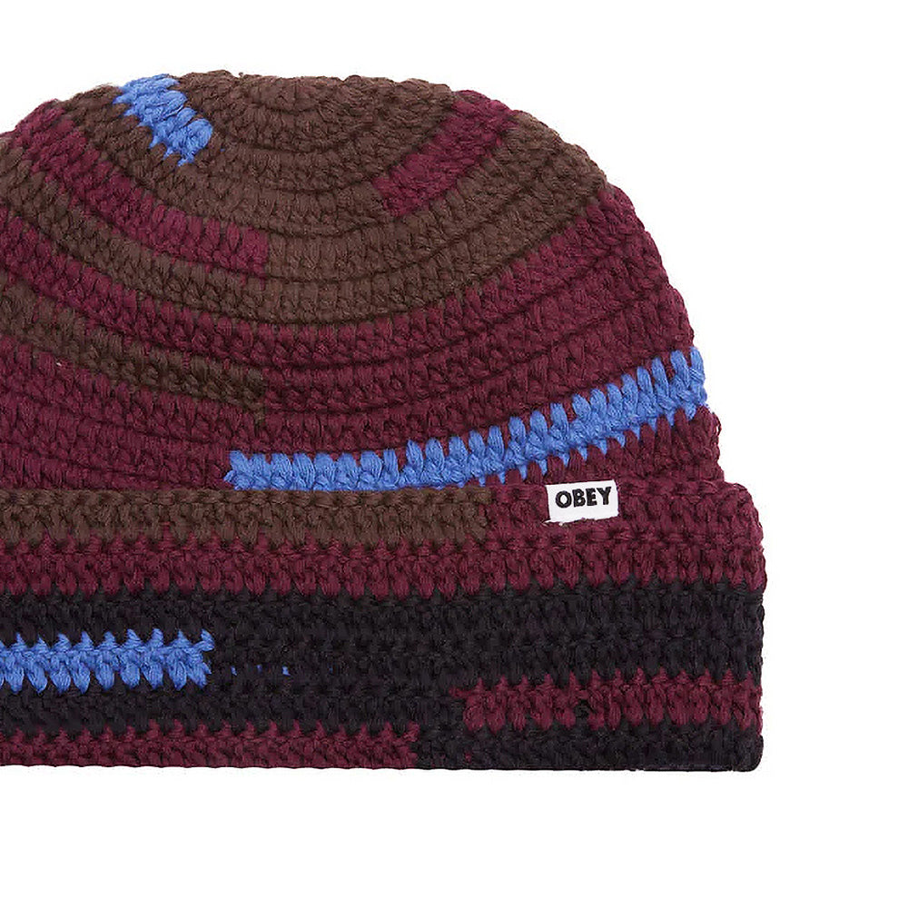 obey 100030227 fairmount crochet beanie pot potent purple multi