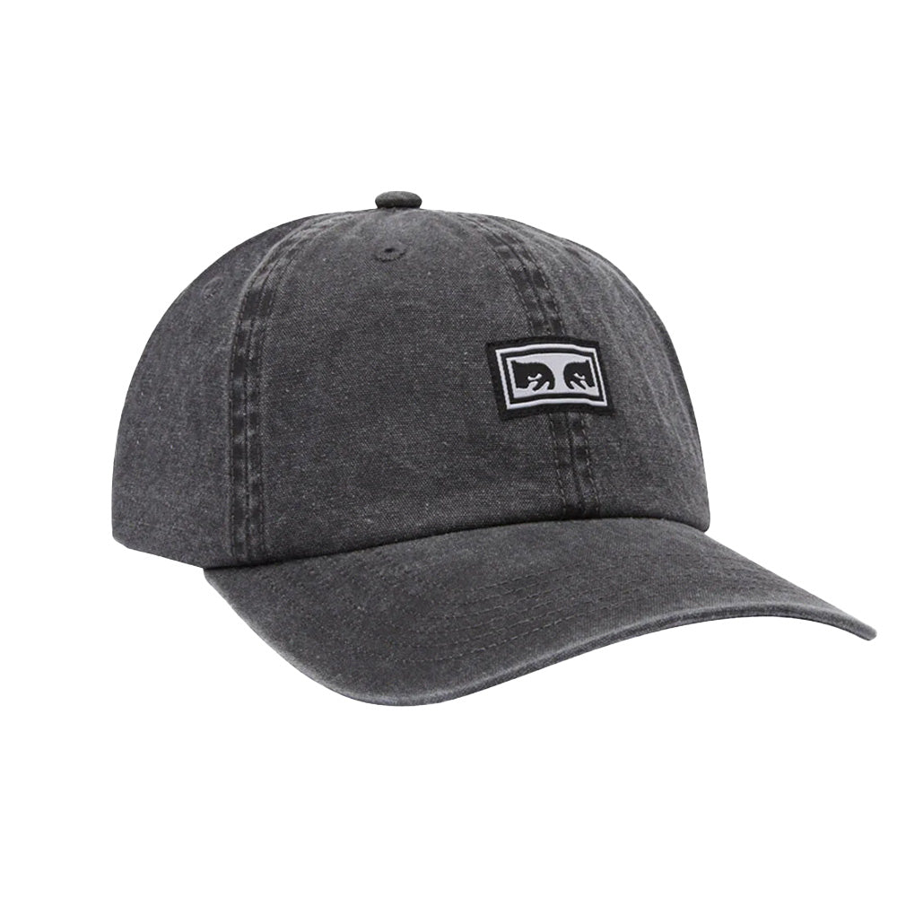 obey 100580391 icon eyes pigment 6 panel velcro back hat pigment black