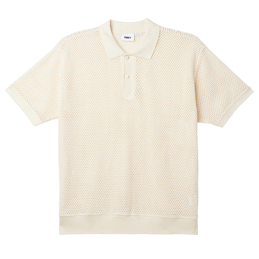 obey 131090088 duke mesh polo ss ubl unbleached