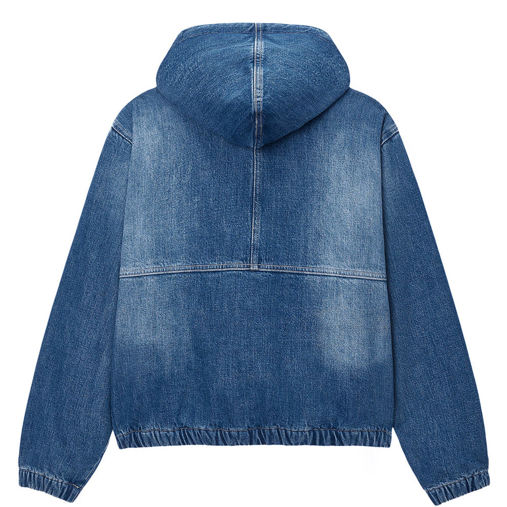 stussy 115725 denim sherpa work jacket washed blue