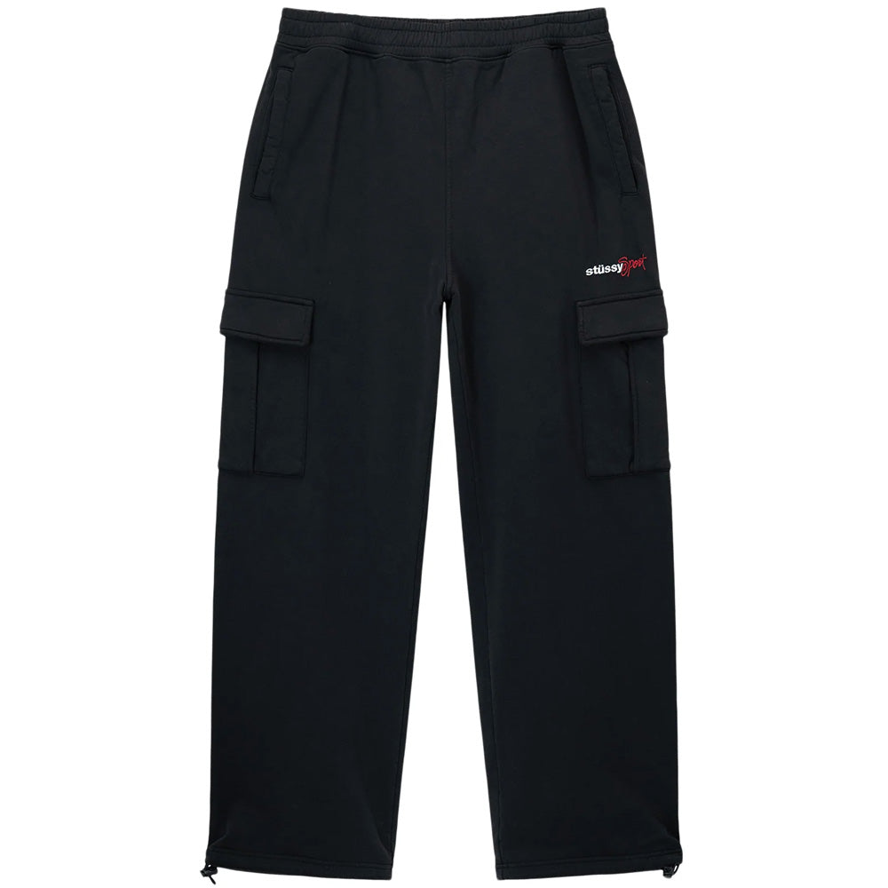 stussy 116578 sport cargo fleece pant black