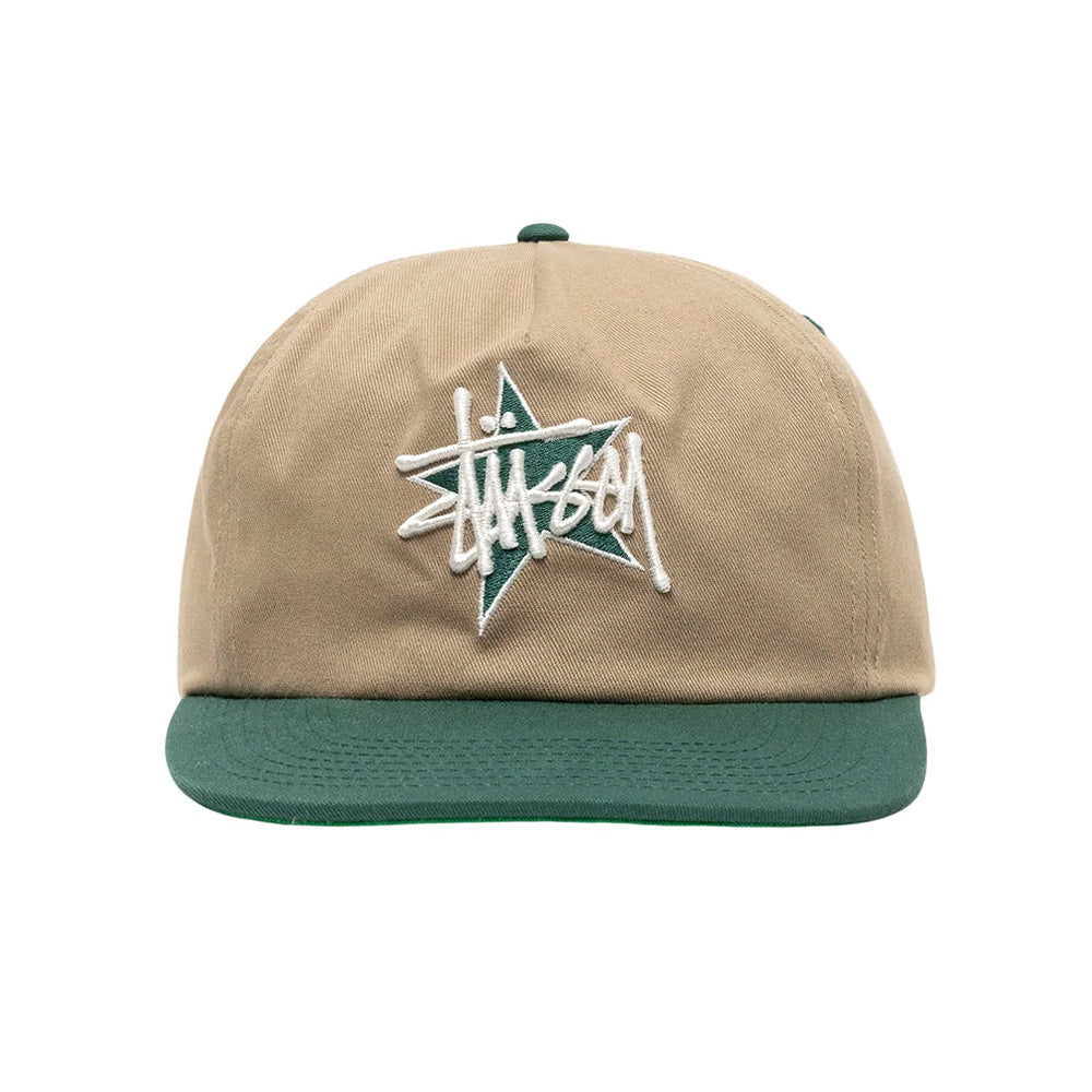 stussy 1311119 basic star strapback cap khaki