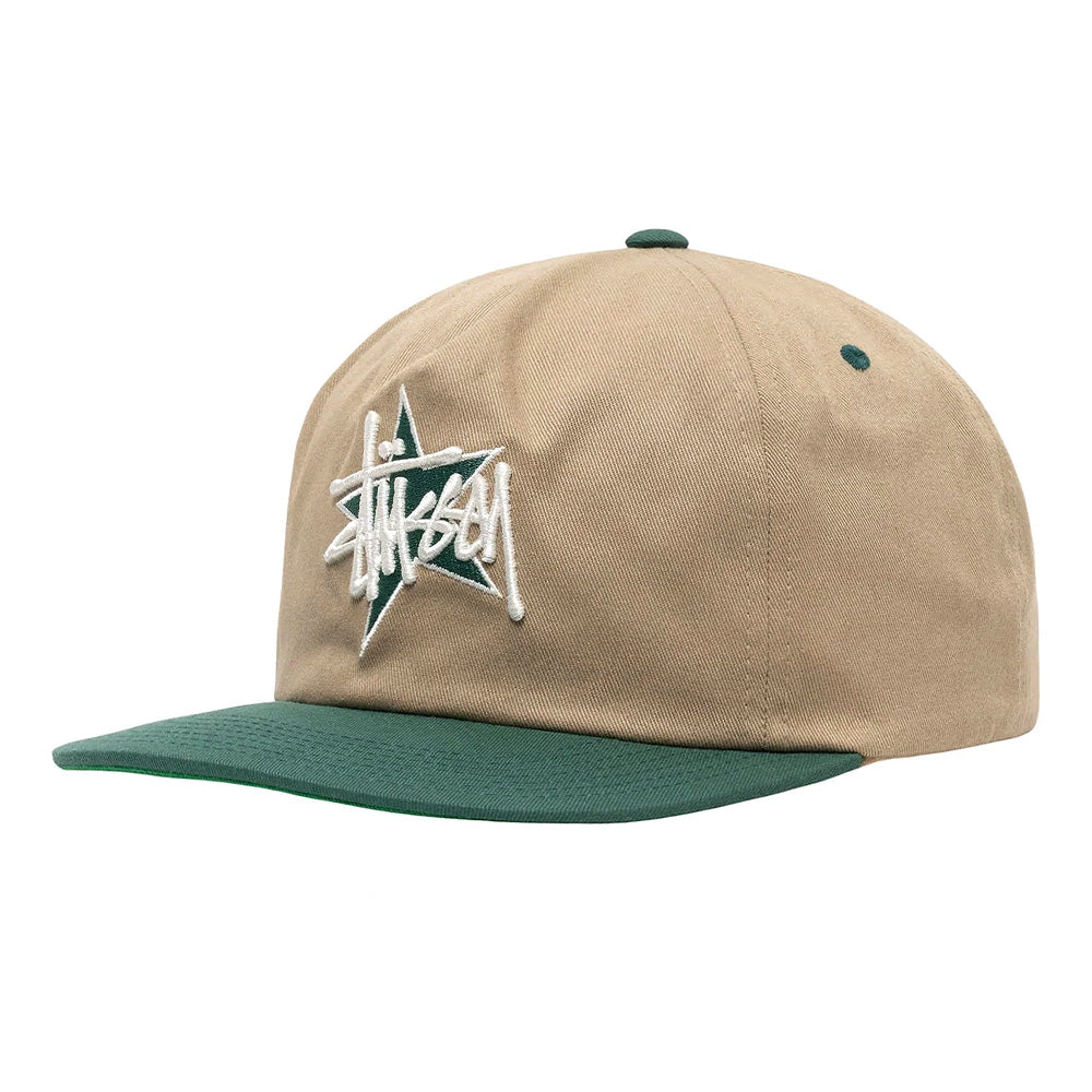 stussy 1311119 basic star strapback cap khaki