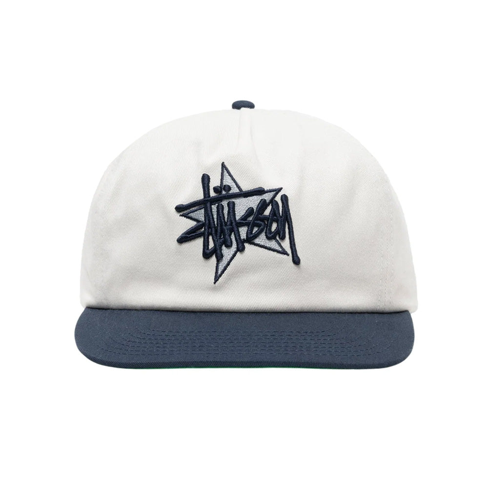 stussy 1311119 basic star strapback cap white