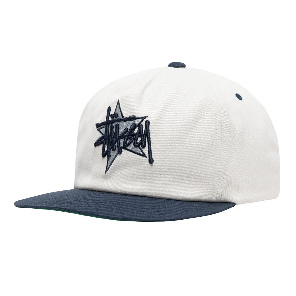 stussy 1311119 basic star strapback cap white