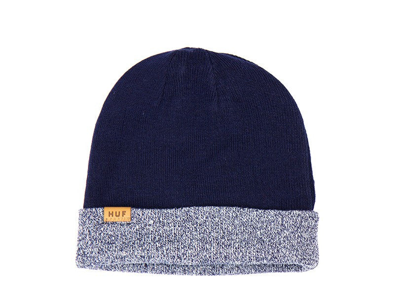 huf bn43002 reversible mixed yarn beanie navy