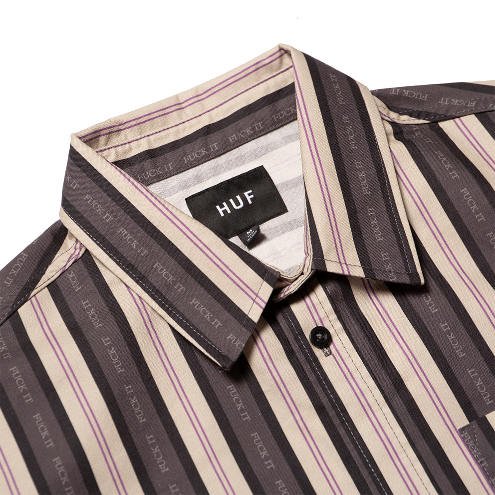 huf bu00092 fuck it stripe ls woven top stone