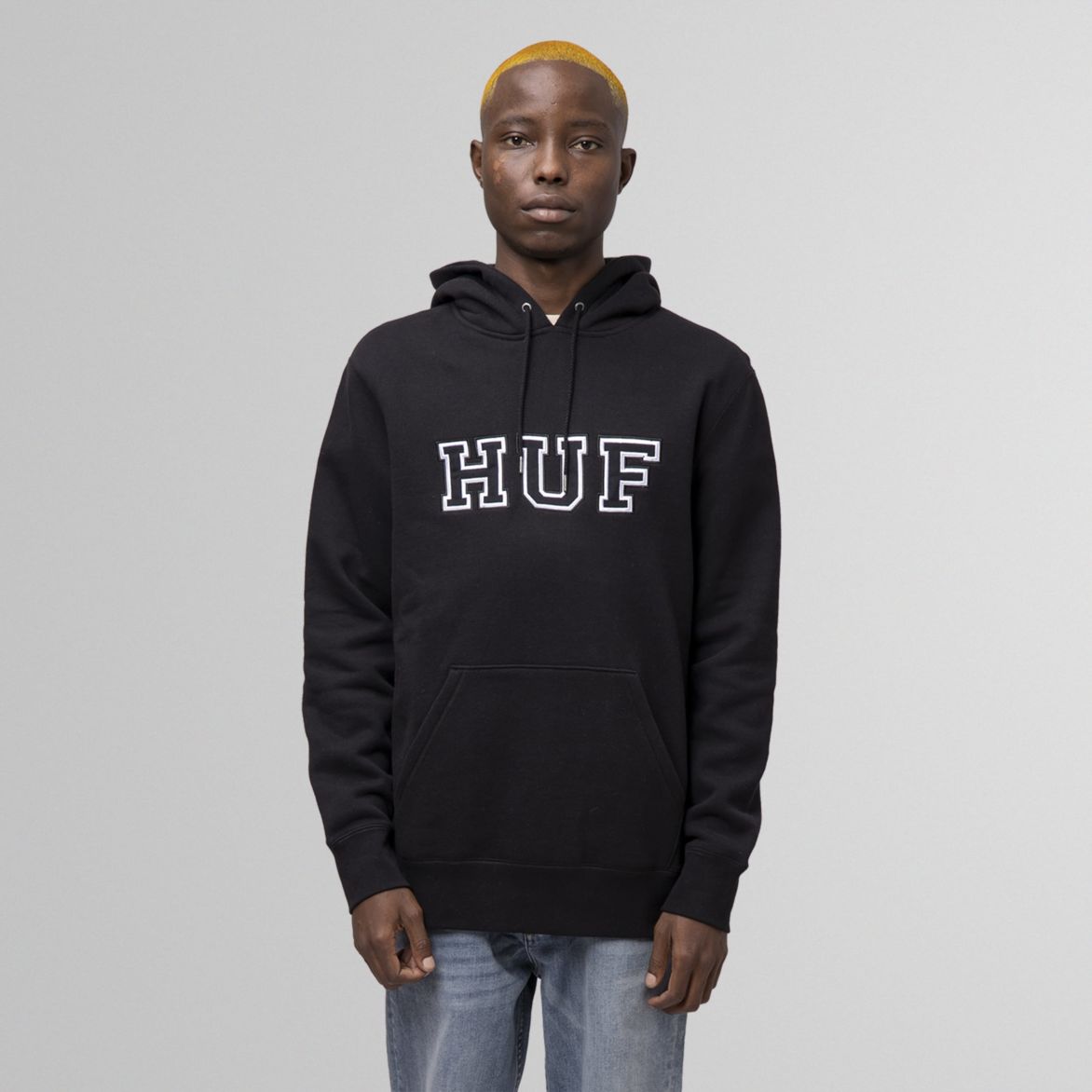 huf fl00136 hartford po hoodie black