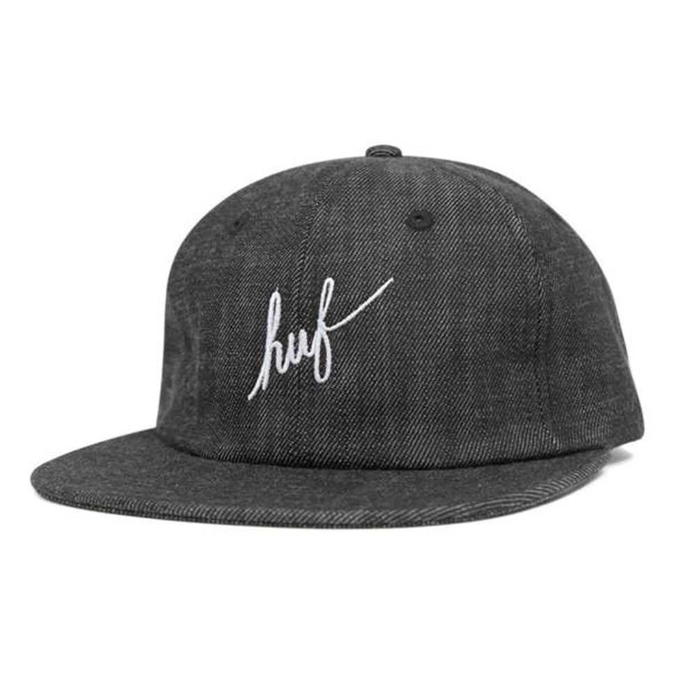 huf ht51001 denim script 6 panel black