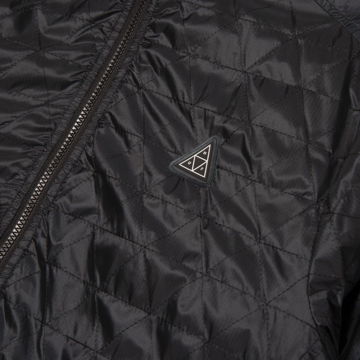 huf jk00244 polygon quilted jacket black