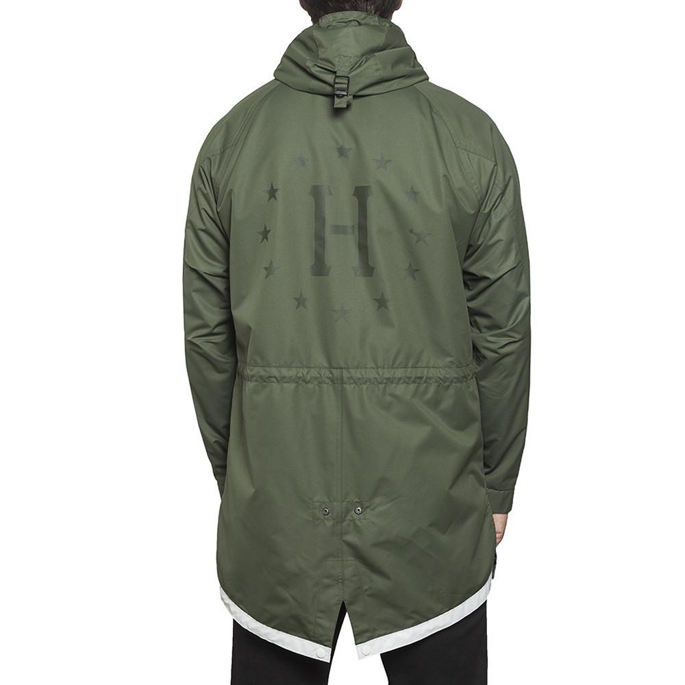 huf jk53008 trench military jacket olive