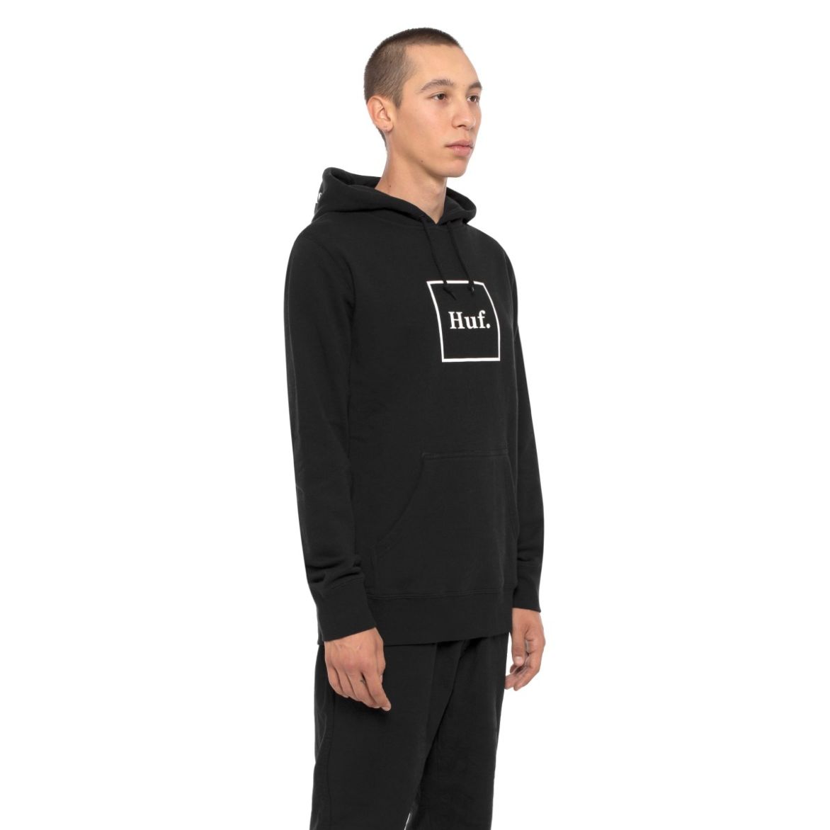 huf pf00098 essentials box logo po hoodie black