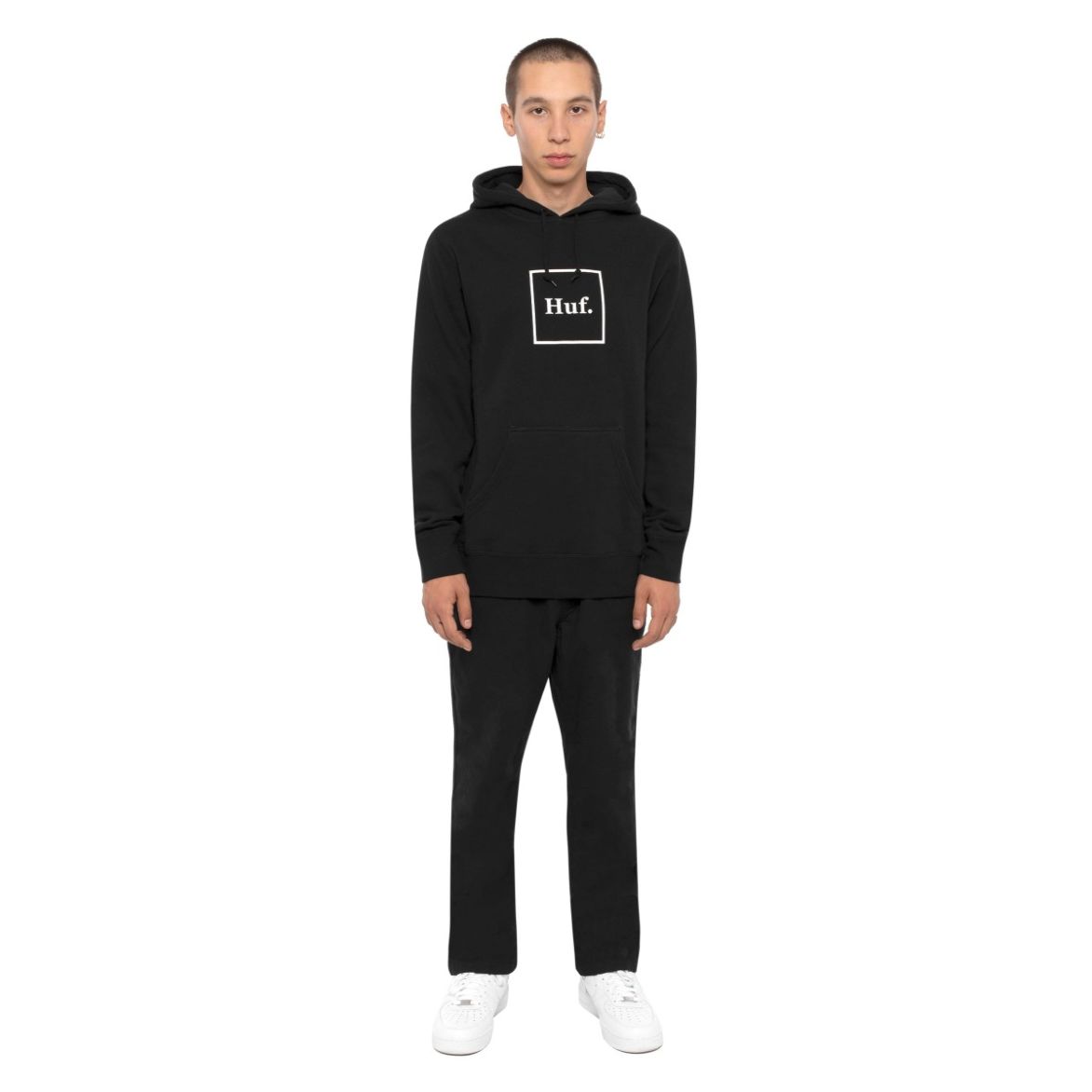 huf pf00098 essentials box logo po hoodie black