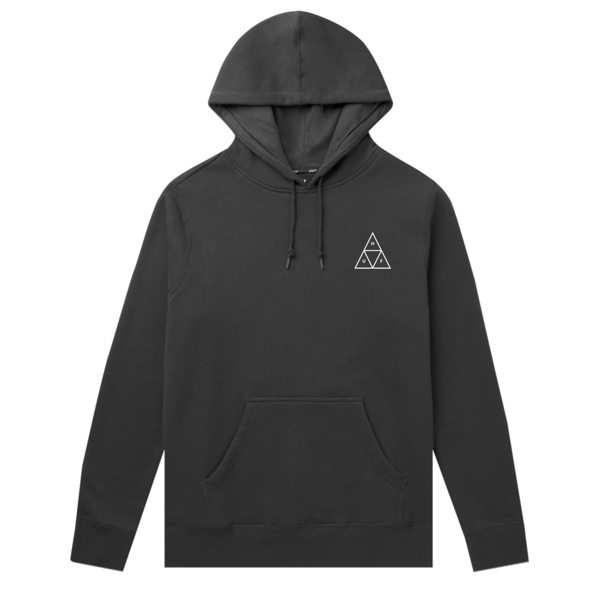 huf pf00100 essentials triple triangle pullover hoodie black