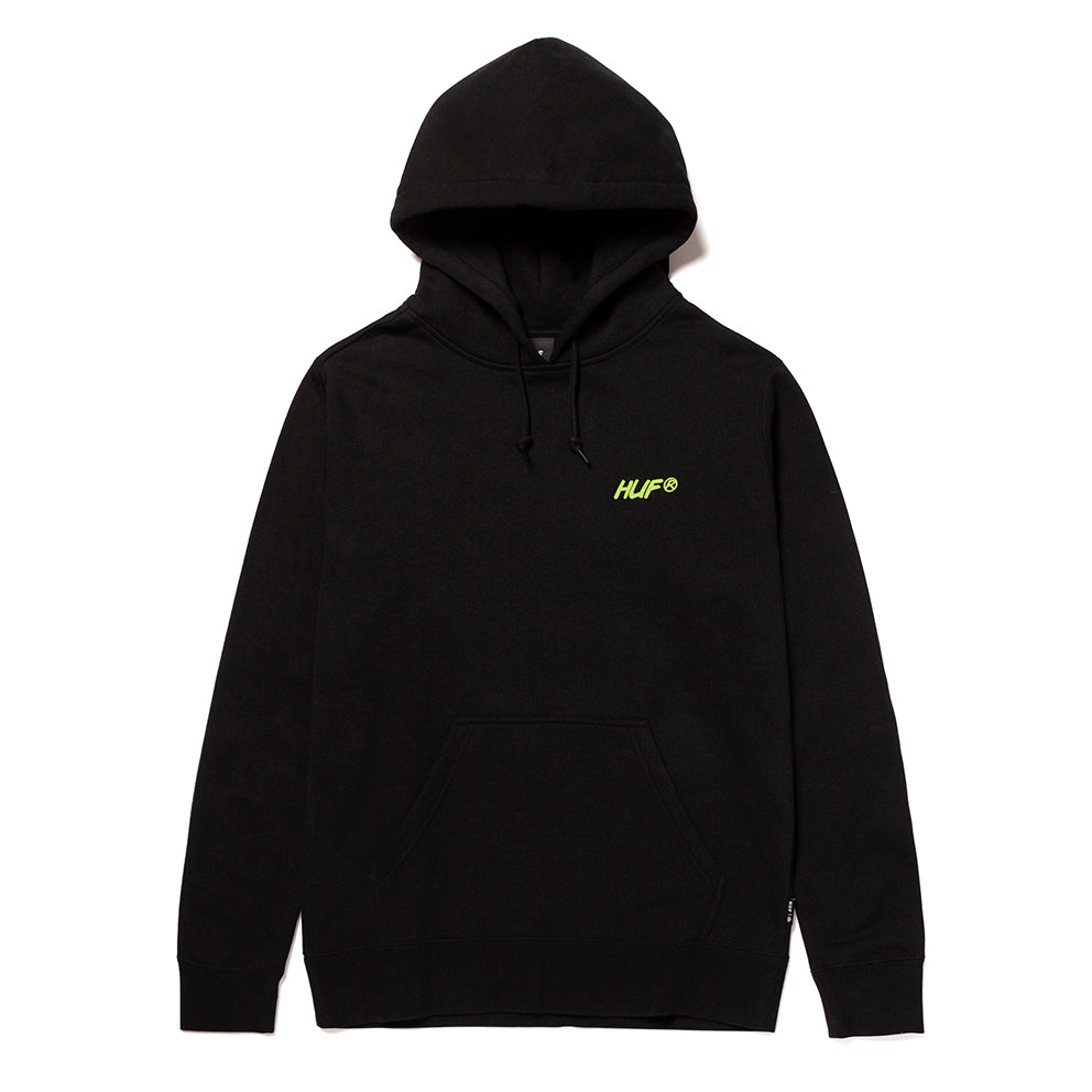 huf pf00363 i feels good po hoodie black