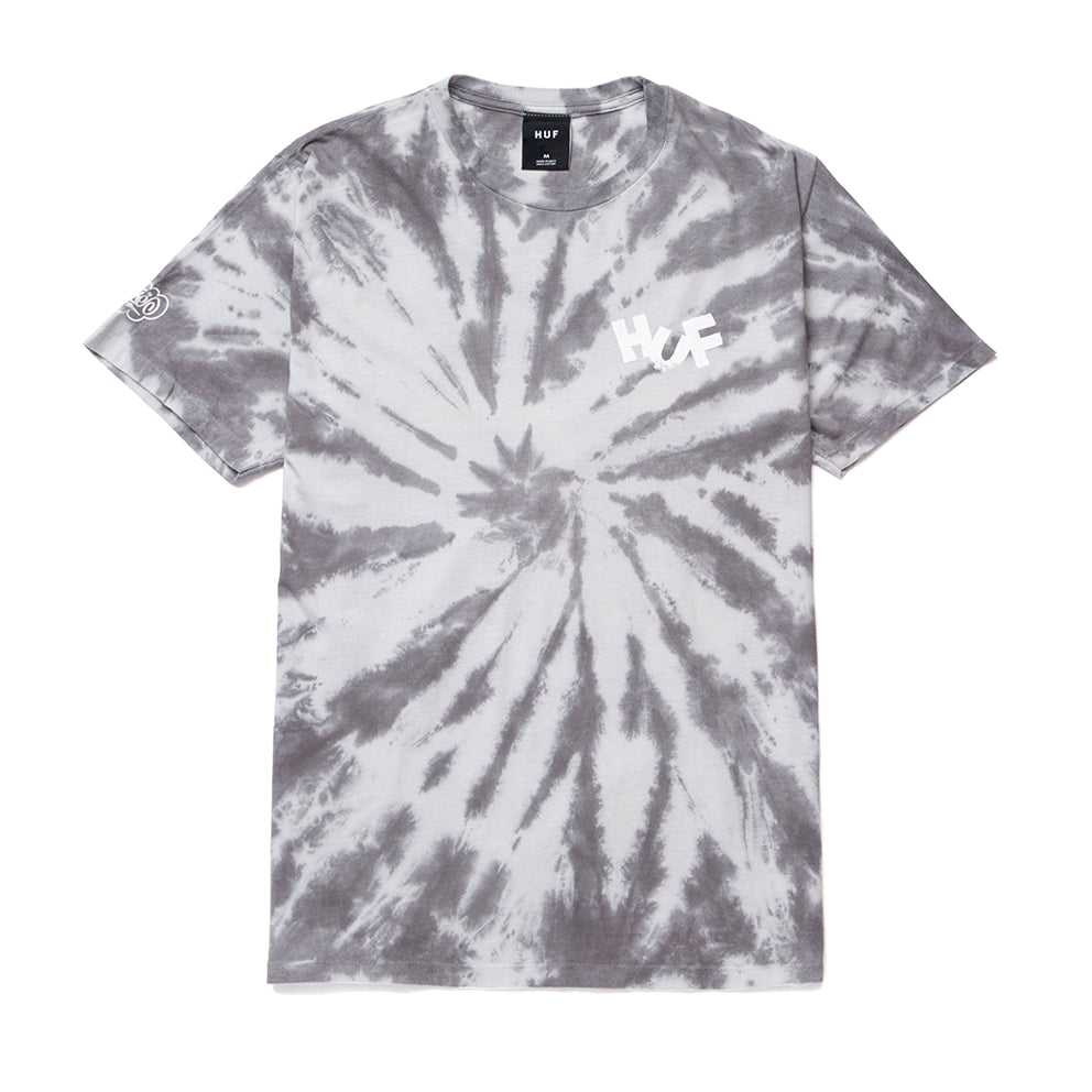 huf ts01383 haze brush tie dye ss tee black