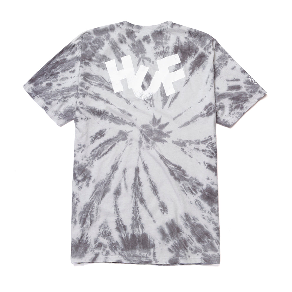 huf ts01383 haze brush tie dye ss tee black