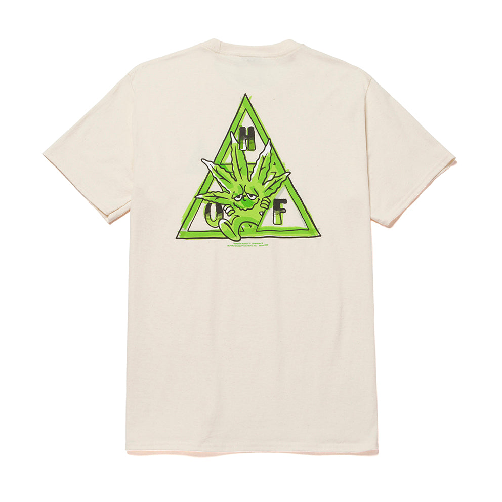 huf ts01607 green buddy triple triangle t shirt natural