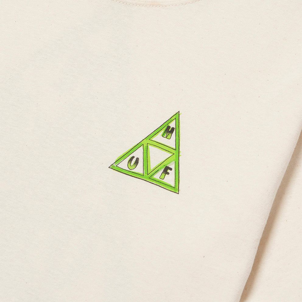 huf ts01607 green buddy triple triangle t shirt natural