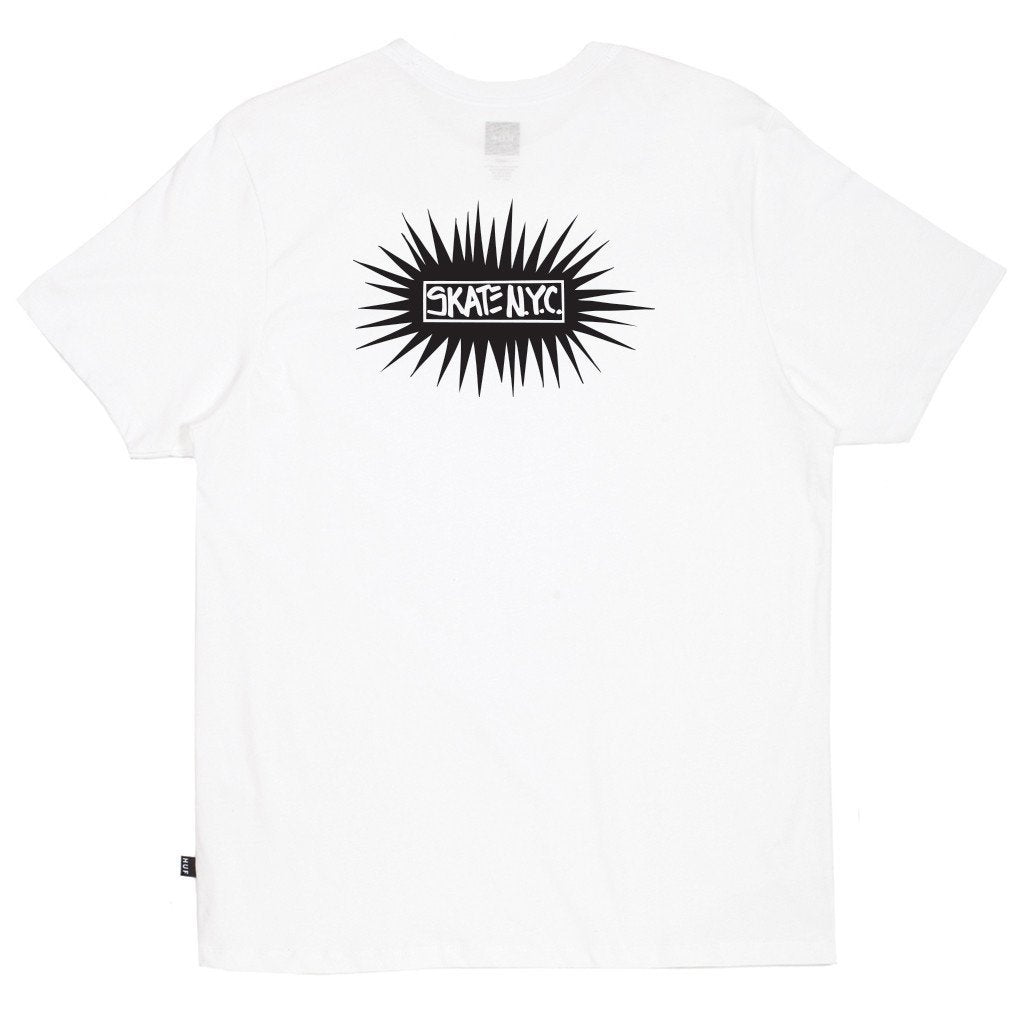 huf x skate nyc ts65l01 burst tee white