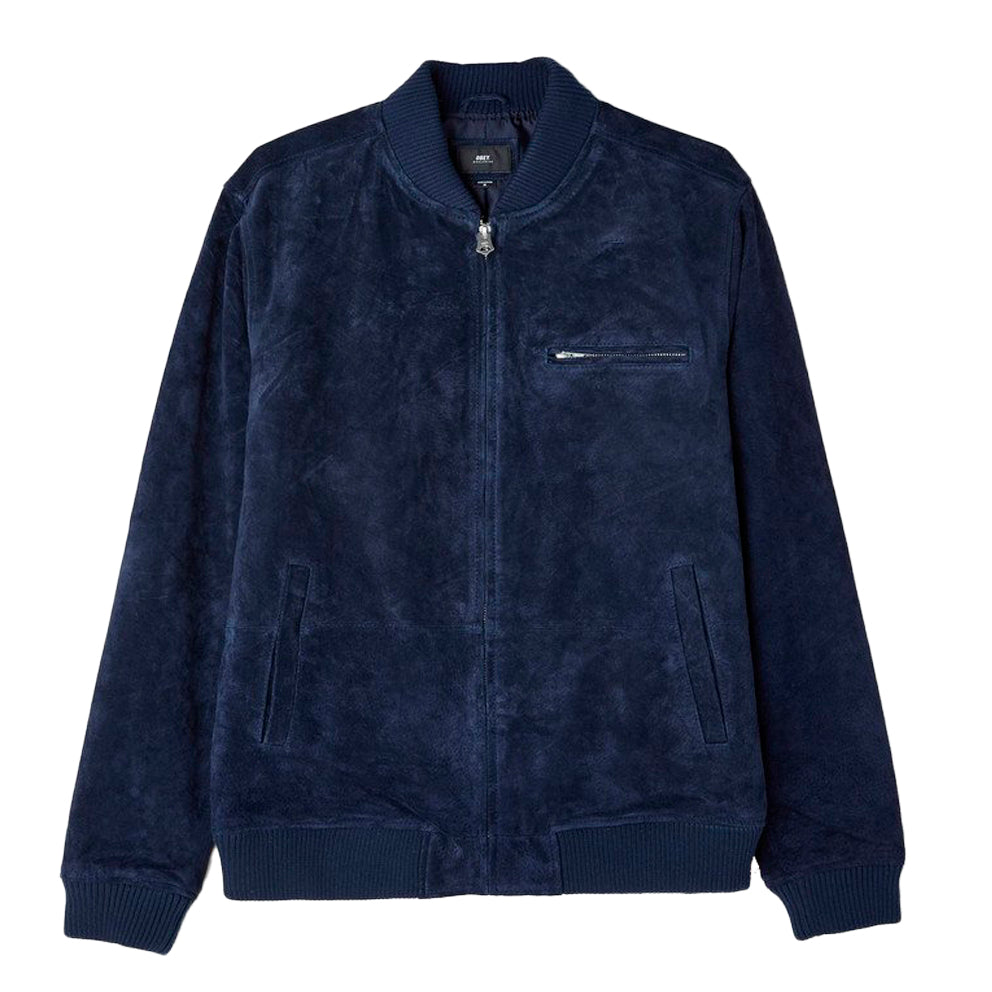 obey 121800197 bunker suede jacket midnight navy