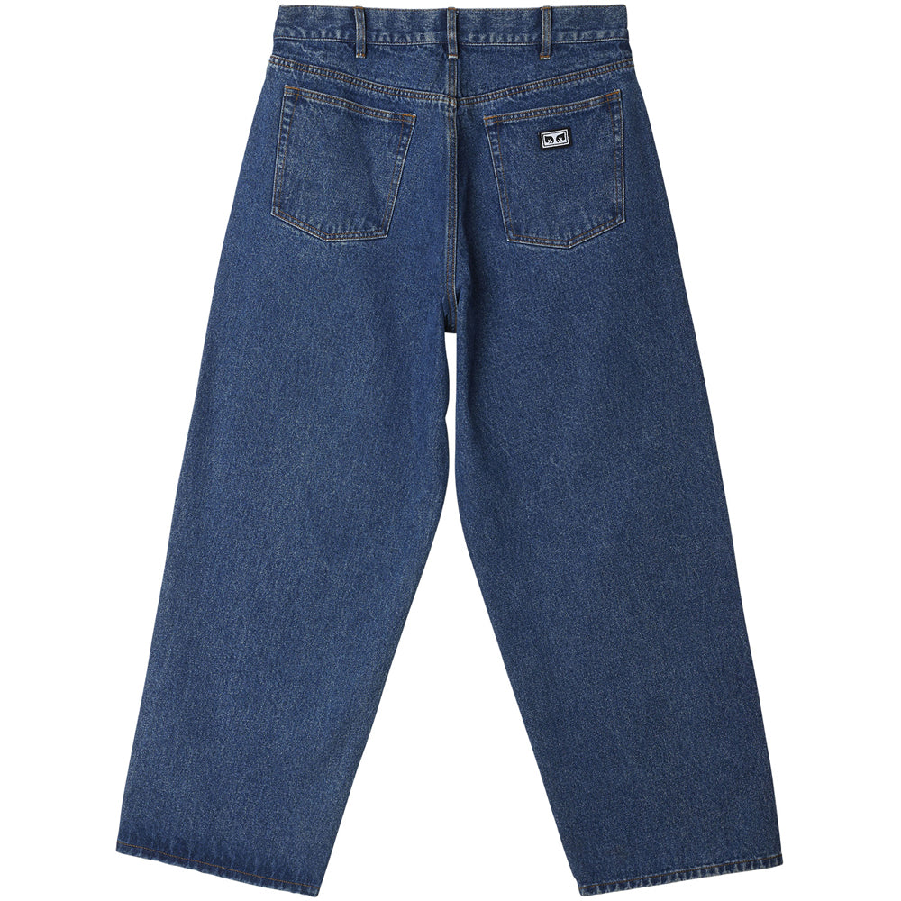 obey 142010087 bigwig baggy denim stonewash indigo