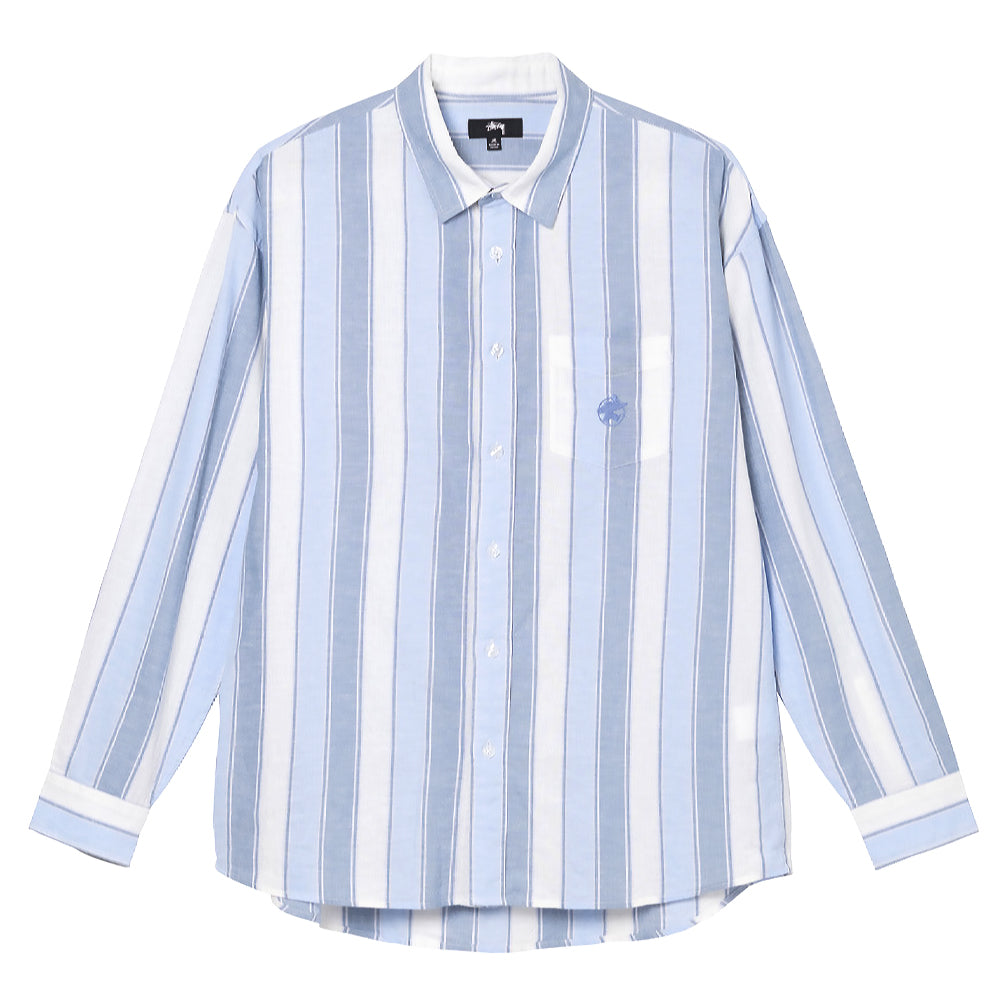 STÜSSY WIDE STRIPED SHIRT // BLUE STRIPE