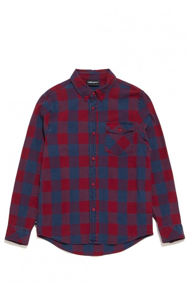 the hundreds t16p108118 ridge long sleeve woven red