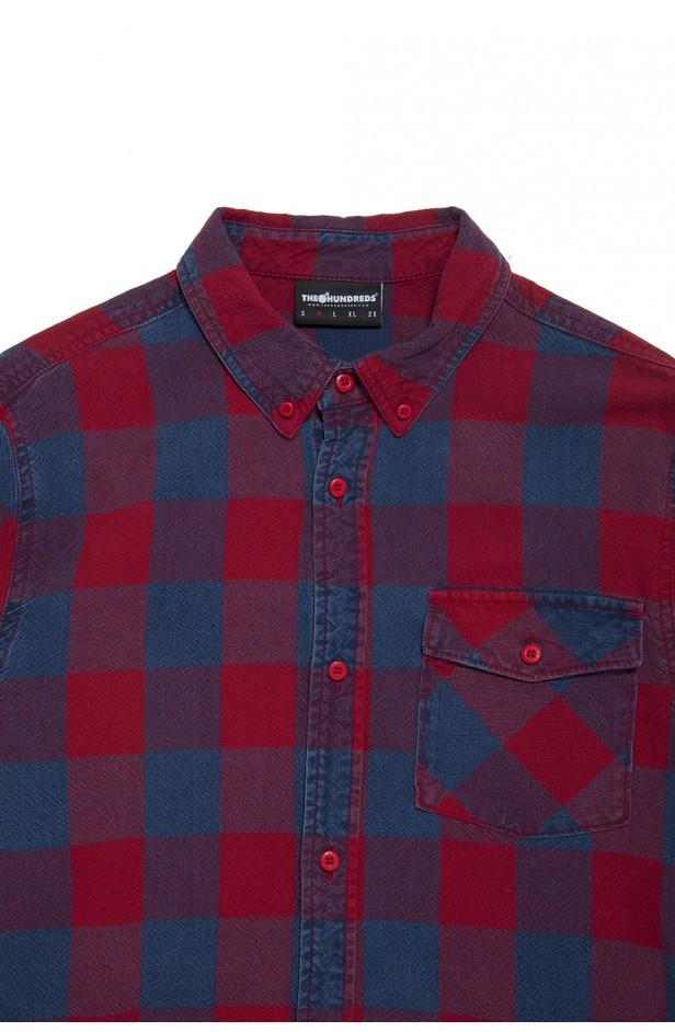 the hundreds t16p108118 ridge long sleeve woven red